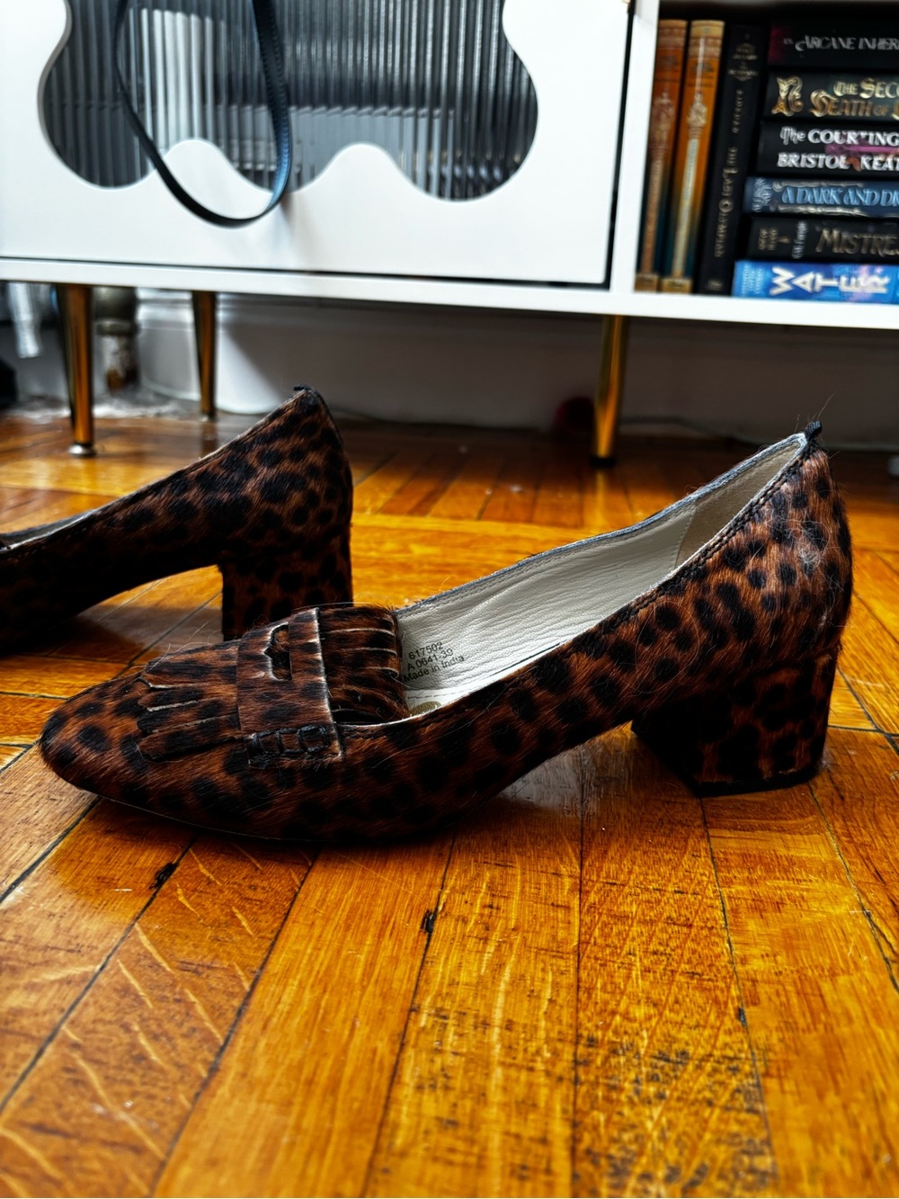 Boden Faux Fur Leopard Print Loafers
